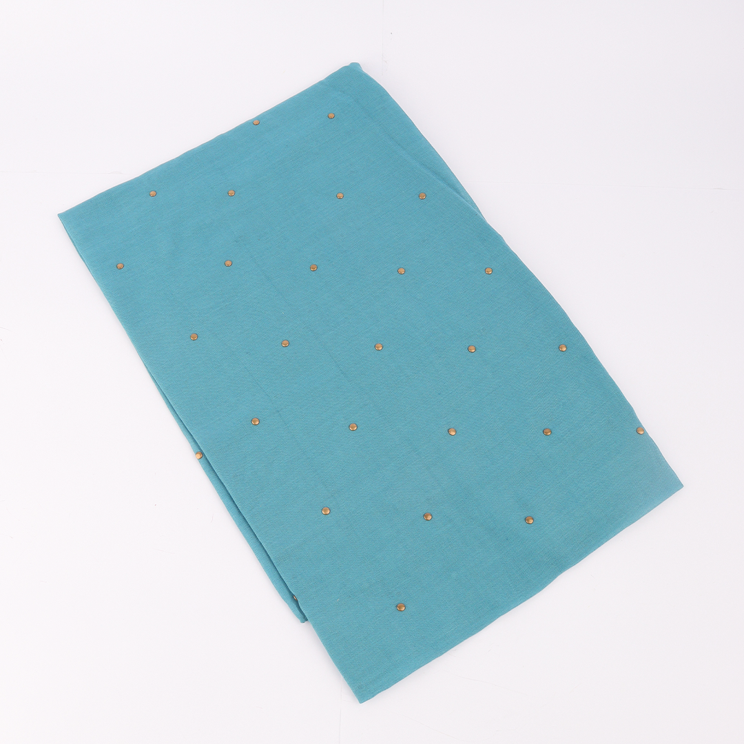 Studded Lawn Aqua Blue Scarf